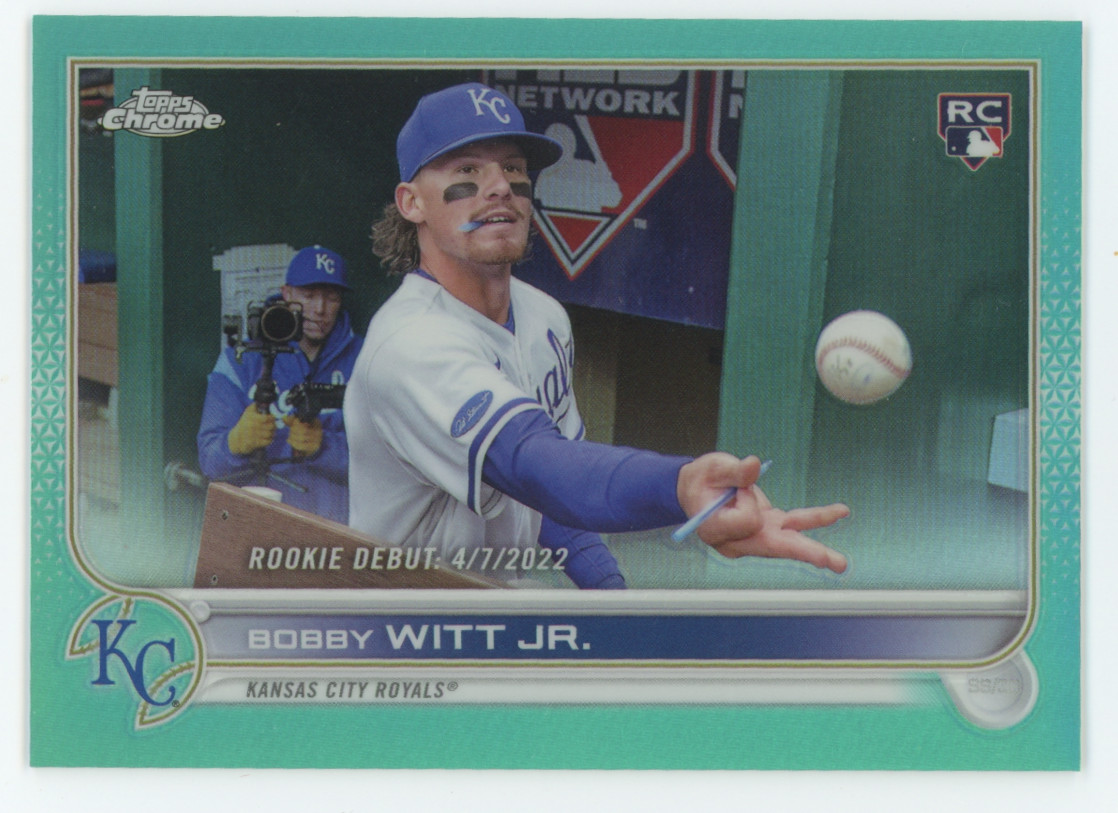 2022 TOPPS CHROME UPDATE #209/250 BOBBY WITT JR. AQUA REFRACTOR ROOKIE RC USC176