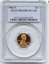 1982-S PCGS PR69DCAM Lincoln Memorial Cent Proof 1c