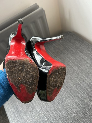 Christian Louboutin Bianca 140 Patent Black Red Bottom Heels 39 UK 6 - Picture 6 of 9