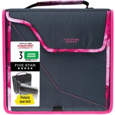 Five Star Zipper Binder Removable Padded Case: 12-3/4 in. x 0.347 yds. Navy/Pi
