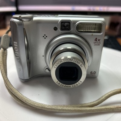 Canon PowerShot A540 6.0MP Digital Camera - Silver - Tested & Working