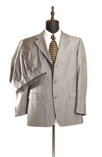 Vintage Gianni Versace Couture Early 1990's Gray Suit Size 44R / Pants 34"/29"