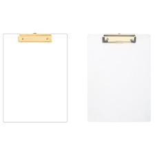 A4 Acrylic Clipboard Clear Clipboard File Holder Low Profile Clip Hold 30 Sheets