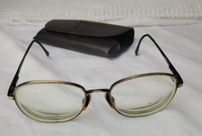 Luxottica VINTAGE eyeglasses Italy Frame thick Glass 140 w/ case 70s 80s Glasses