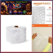 Bubble Cushioning Wrap 12 Inch x 100 Foot 5/16 Inch Clear Perforated Moving