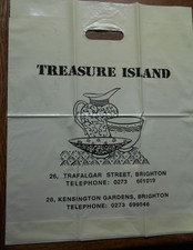 VINTAGE 'TREASURE ISLAND'  CARRIER BAG  TRAFALGAR ST/KENSINGTON GDS - BRIGHTON -
