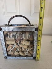 Every Cork Tells A Story Wine Cork Holder & 68 Corks