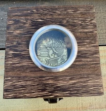 Zippo Lighter 2-side Brass Fish And Dragon Lighter, 1941 Replica, With Case New