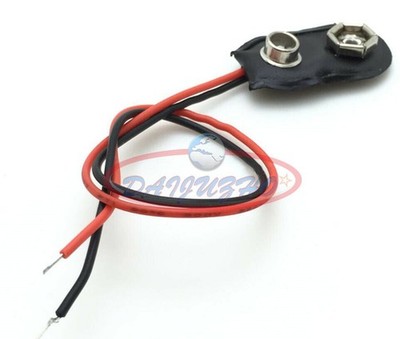 50PCS Snap on 9V   Holder Clip Connector Hard Shell 10CM Cable Lead NEW #pk