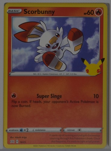 Scorbunny 16/25 McDonald's Collection 2021 Pokemon TCG