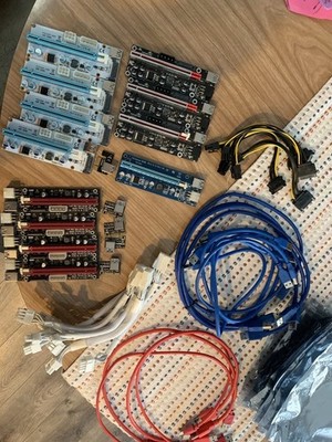 Lot of 12 PCI-E GPU Risers for Mining | USB 3.0 | Powered | ETH / BTC