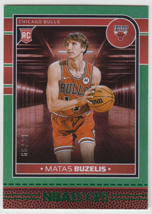 2024-25 Panini NBA Hoops Matas Buzelis #241 Holo Green Rookie RC /99