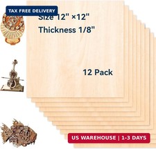 12 Pack Basswood Sheets for Crafts-12 x 12 x 1/8 Inch- 3mm Thick Plywood Sheets