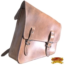 Motorcycle Bike Right Side Saddle Bag Leather Softail Rigid Hilason