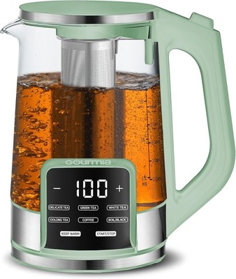 Gourmia Programmable 1.7L Glass Kettle with 6 Presets and Removable Infuser