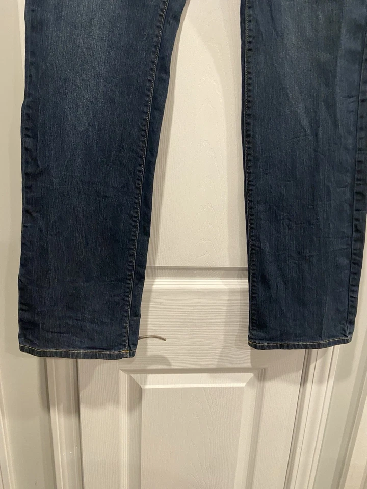 Eddie Bauer Size 16 Dark Wash Stretch Cotton Straight Leg Mid Rise Denim Jeans - Image 4 of 4