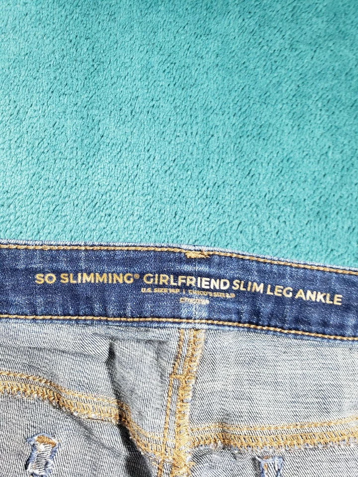 Chicos Jeans 2.5 US Size 14 Petite Womens Blue Stretch Girlfriend Slim Ankle - Image 3 of 4