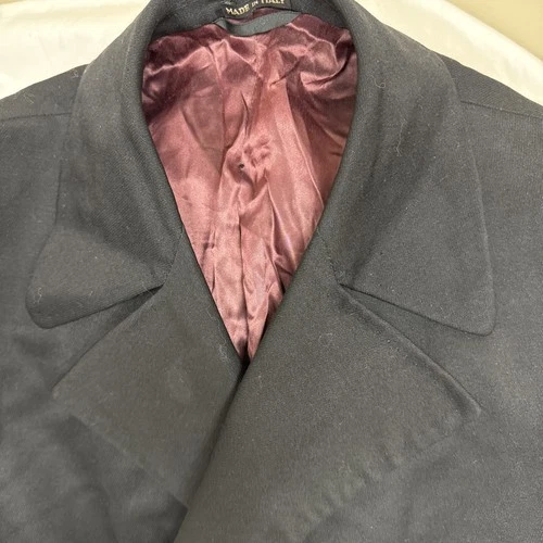 VTG Italian 60s Wool Overcoat Trench Gino di Firenze Size 40R *See Description image 11