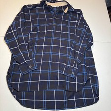 JW Anderson UNIQLO Plaid Pullover Shirt Womens XS Blue White Alternative Grunge