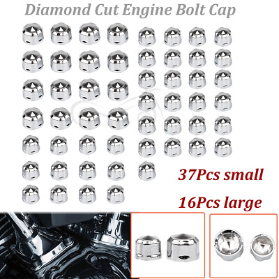 Chrome Diamond Engine Bolt Cap Set For Harley Electra Road Glide FLTRX FLTRU