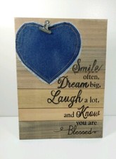 LOVE Heart Stand Clip Photo Card Memo Clip Place Card Holder wood plank New