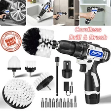 5Pack Drill Brush Attachment Set-Car Interior Detailing Kit，Power Scrubber Brush