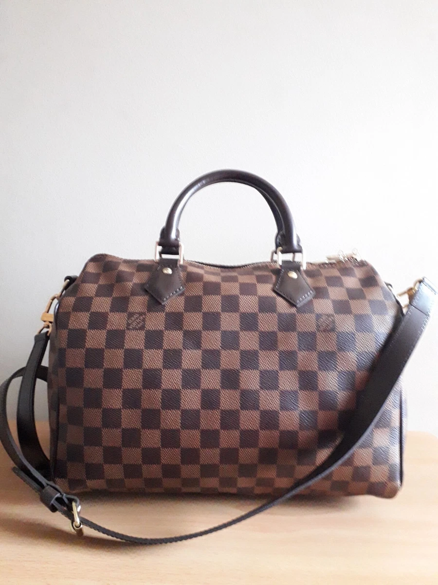 Authentic Louis Vuitton Speedy Bandouliere 30 in Damier Ebene