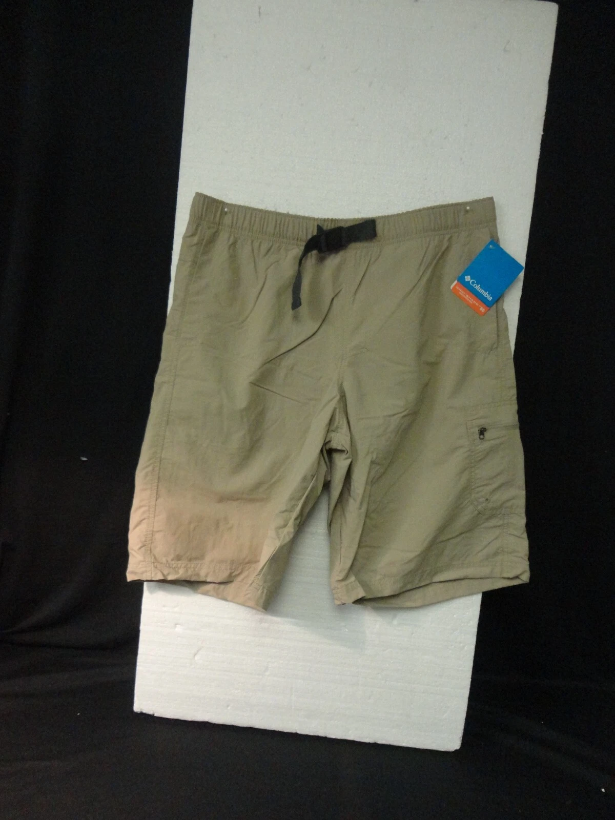 COLUMBIA PFG OMNI-SHADE SUN PROTECTION Relaxed Men's Beige Pants w/Liner 34x12