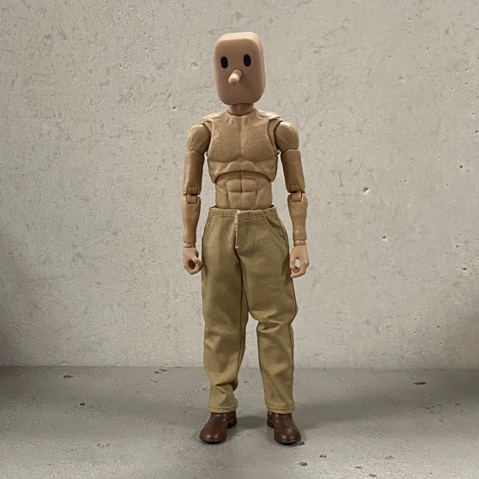 MO-RXPT-KAH: 1/12 Relax Fit Casual Pants for 6" slim figure body - Khaki - product detail image 2