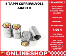 TAPPI  COPRIVALVOLE ABARTH CROMATI BB LINE IN LEGA DI METALLO 4 pezzi