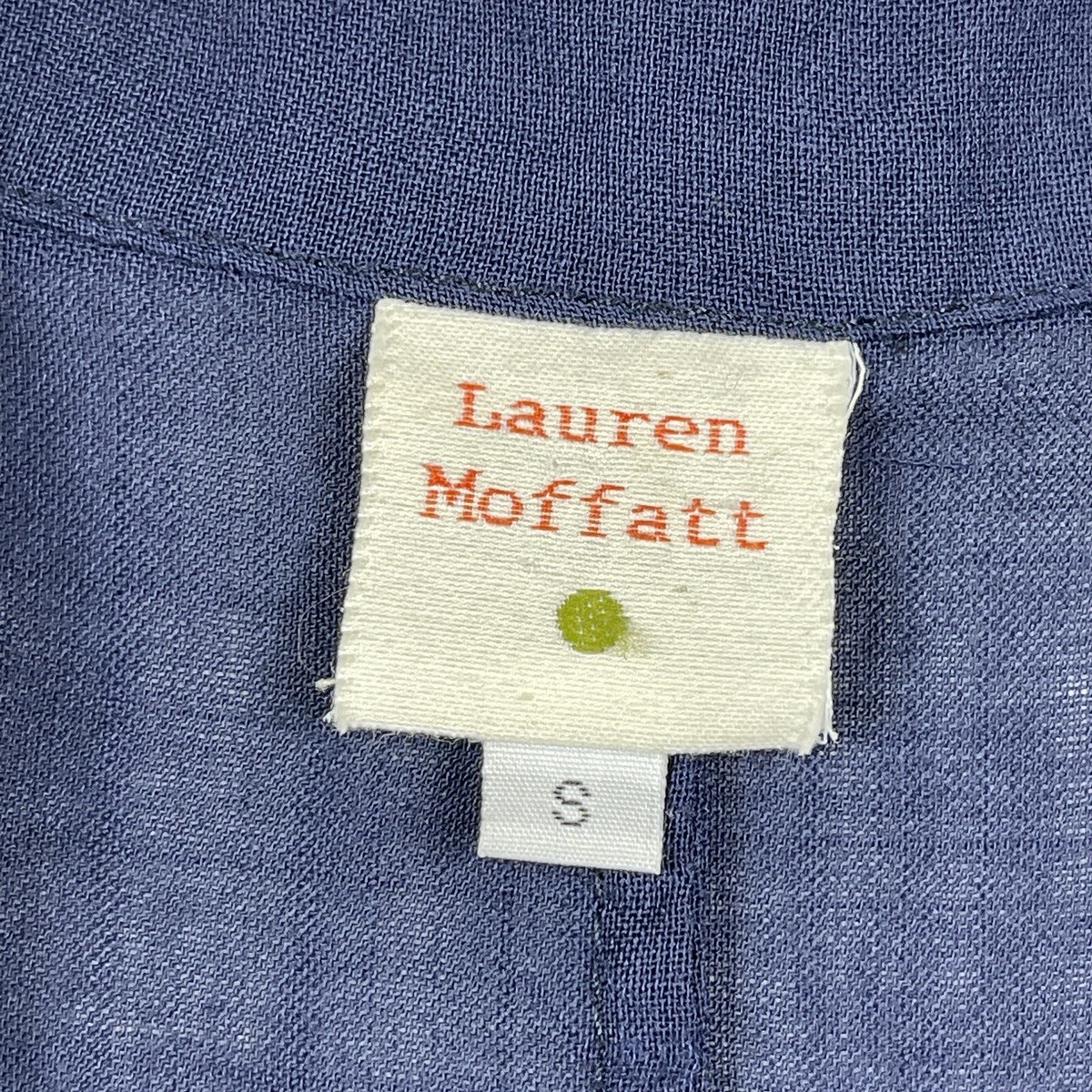 Lauren Moffatt Anthropologie Shirt Womens Small Navy Sheer Embroidered Western View 4