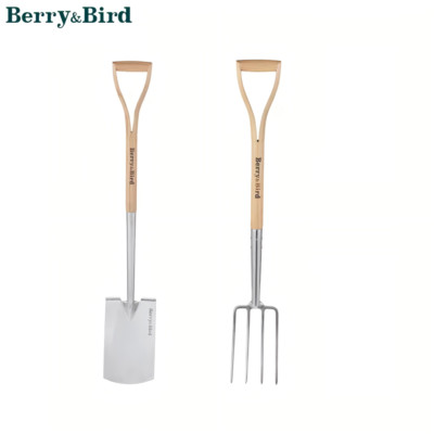 Berry&Bird 2Stück Gartenarbeit Digging Tools langen Griff Schaufel Gabel