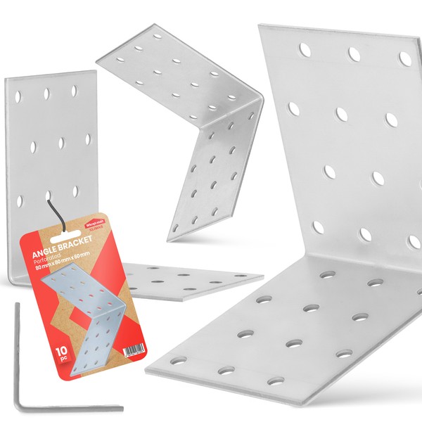 10X Winkelverbinder Eckwinkel Montagewinkel 80X80X60 Eckverbinder Holzverbinder-image