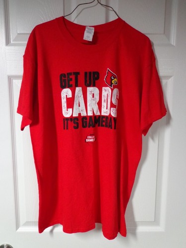 University of Louisville Cardinals T-Shirt Men's Lg Short Sleeve Crew Neck Red