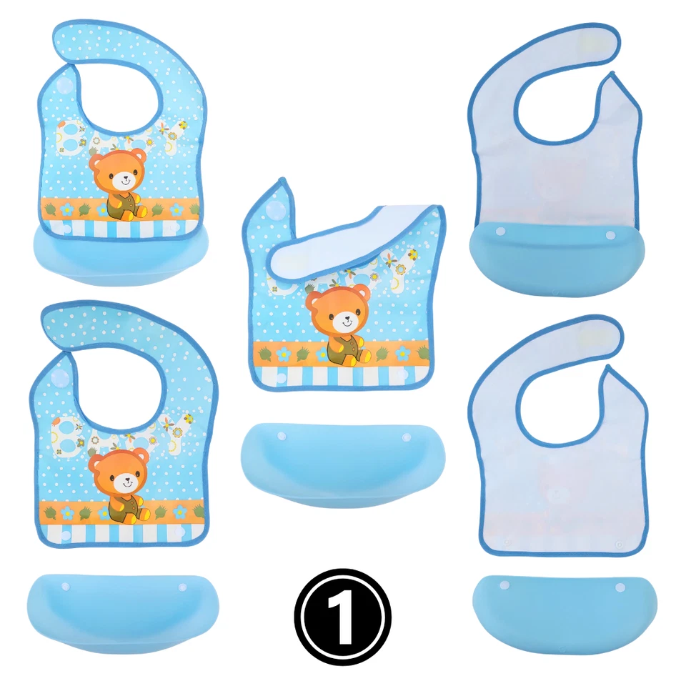 Personalizar Baberos Bebé Animales Frutas Baberos Bebé para Niña y Niño Bolsillo Ajustable Foto 4 de 4