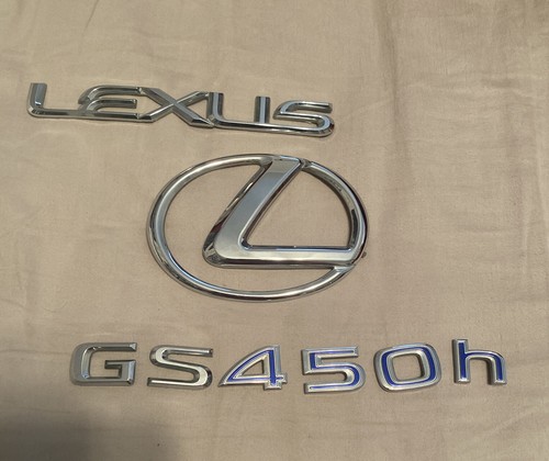 2006 07 08 09 10 11 Lexus GS450 GS450h GS460 Rear Trunk Emblem Set Logo Symbol