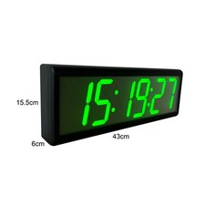 4" 6 Digit NTP PoE Clock, Green LED Time Display, Automatic DST Reset
