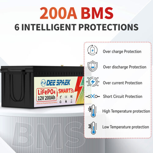 12V 200Ah LiFePO4 Lithium Battery 200A BMS Bluetooth for Solar RV +7A Charge - Picture 8 of 25