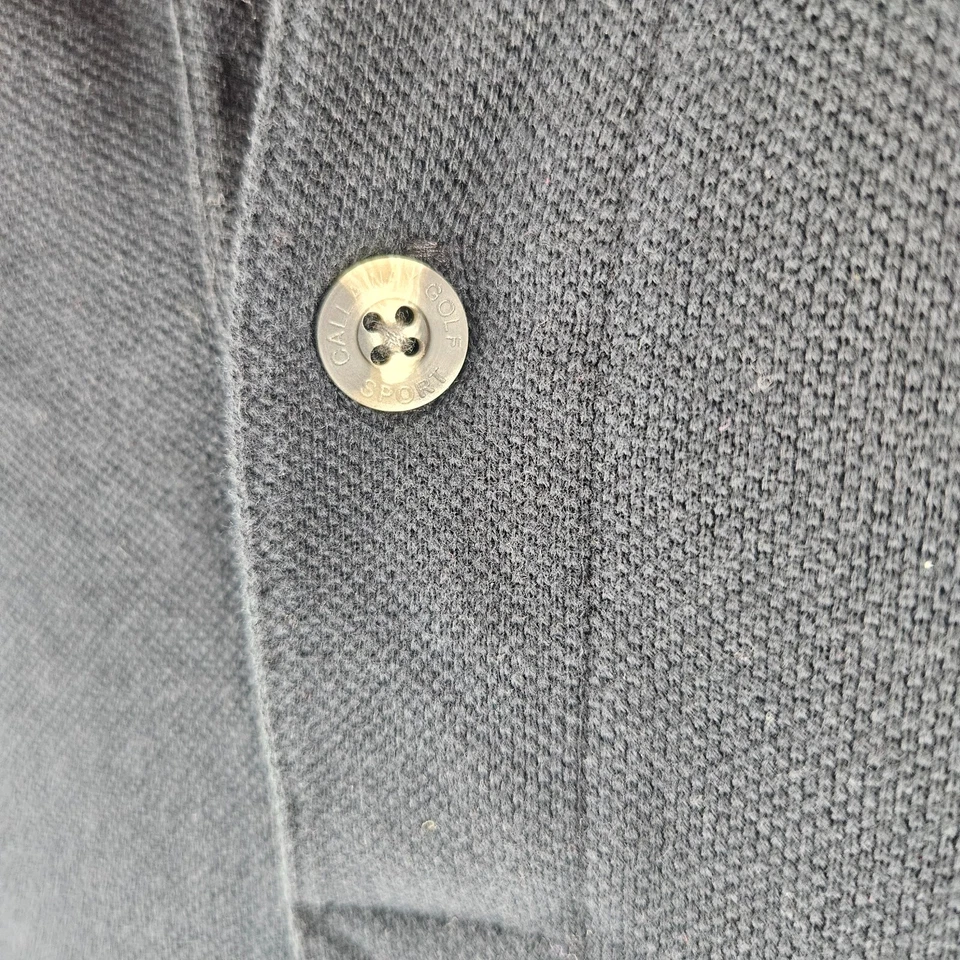 Camisa Polo Callaway Para Hombre Negra con Logo Bordado Dorado Marrón Talla XL Algodón Foto 4 de 4