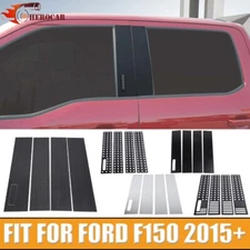 Aluminum Alloy Door Window Pillar Post Trim Covers For Ford F150 15-25 Exterior
