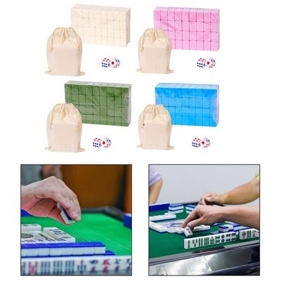 Travel Mahjong Set Dice with Carrying Travel Case Strategy Boys and Girls