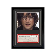 John Lennon Signed Cancelled Check Framed Display
