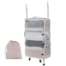 Travel Luggage Organizer Hanging Packing Cubes Portable Hanging Shelves Carry...