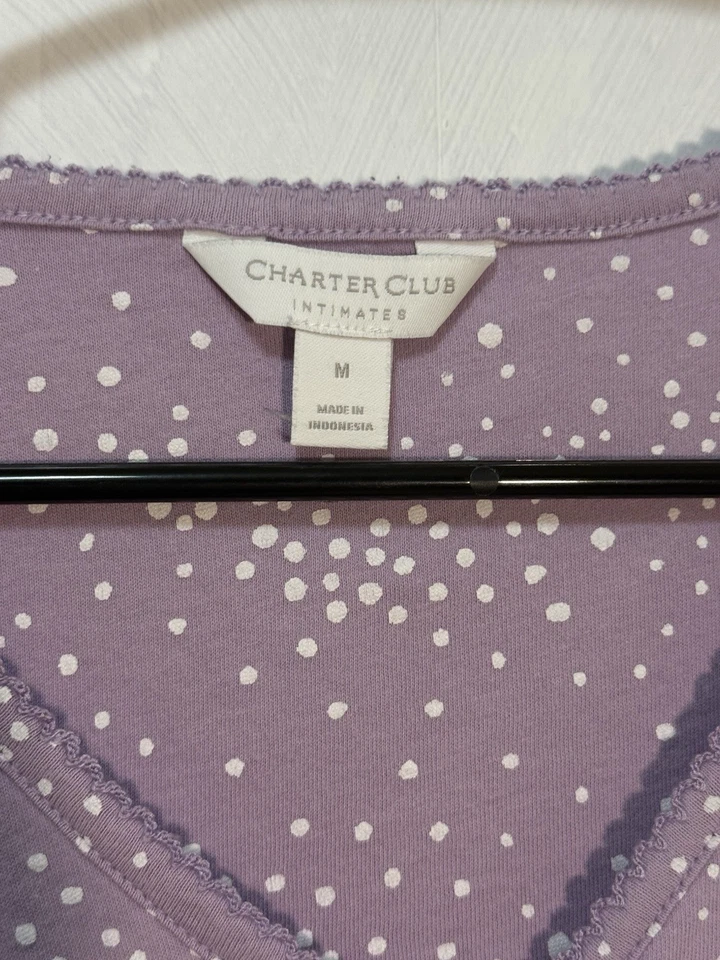 Conjunto de pijama Charter Club manga corta superior e inferior para mujer talla M’s Foto 3 de 4