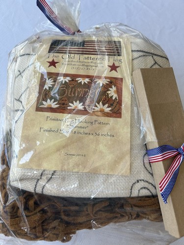 The Old Tattered Flag / Primitive Rug Hooking Kit / Summer Includes Hook