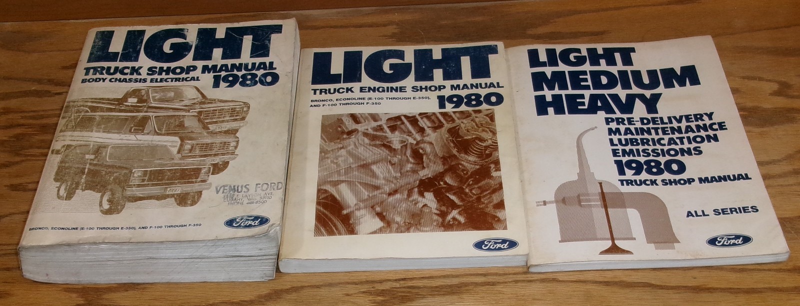 Original 1980 Ford Light Truck Shop Service Manual Set 80 F-Series Pickup Bronco
