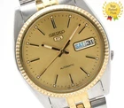 *NEAR MINT* Vintage Seiko 5 7S26-3110 Gold Day Date Automatic Men's Watch JAPAN