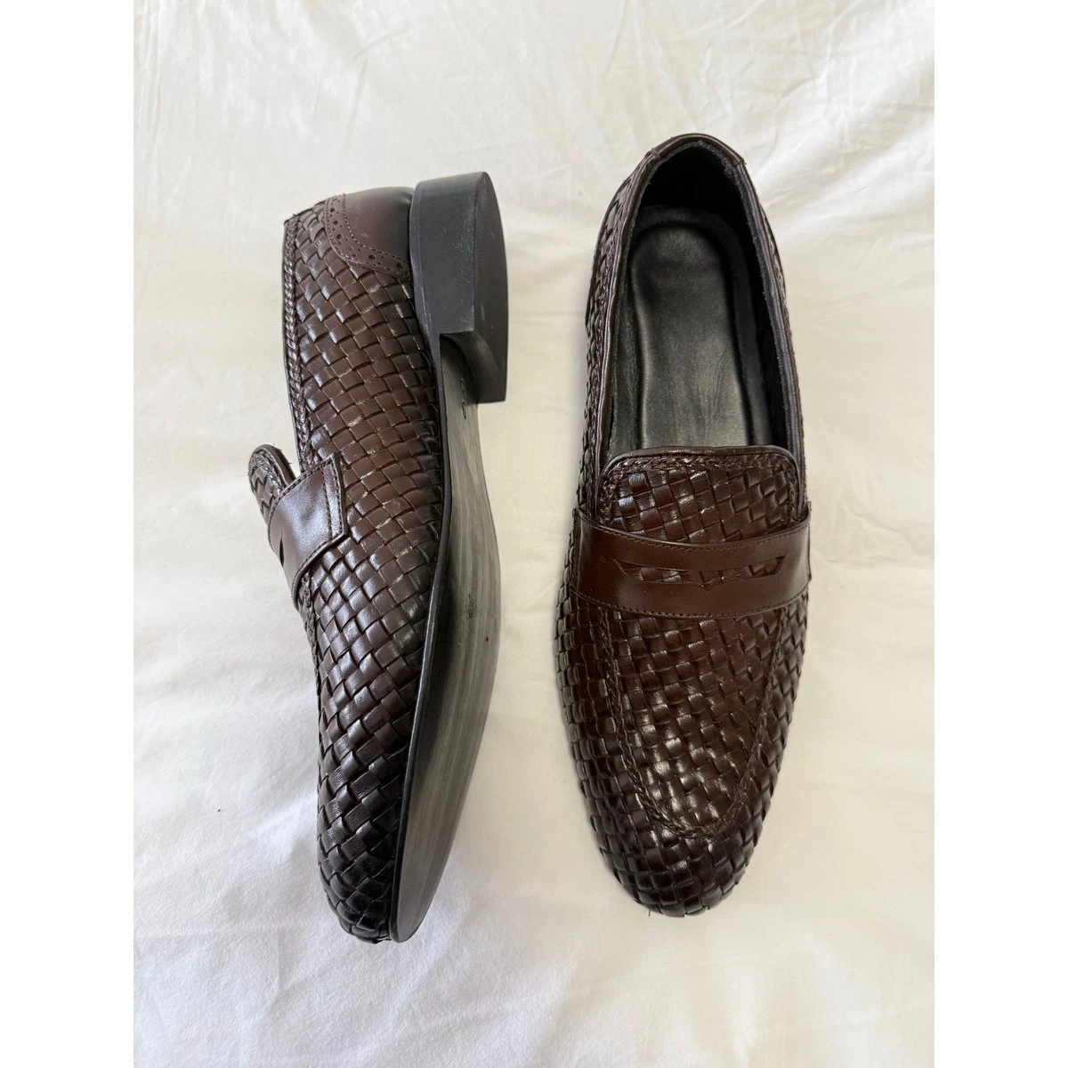 NEW Genuine Woven Leather Dress Shoe Semi-Casual Loafer Size: 12 USA / 46 EU mens woven loafers products for sale | eBay main image 4