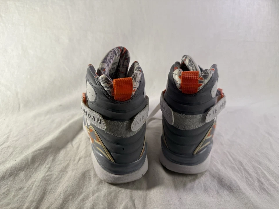 Nike Air Jordan Retro 8 GS 305368-102 Retro Orange Blaze Boy's Sneakers Sz 5Y VV - Image 3 of 4