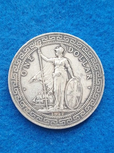 1911 Great Britain Silver Trade Dollar.  Crown Size